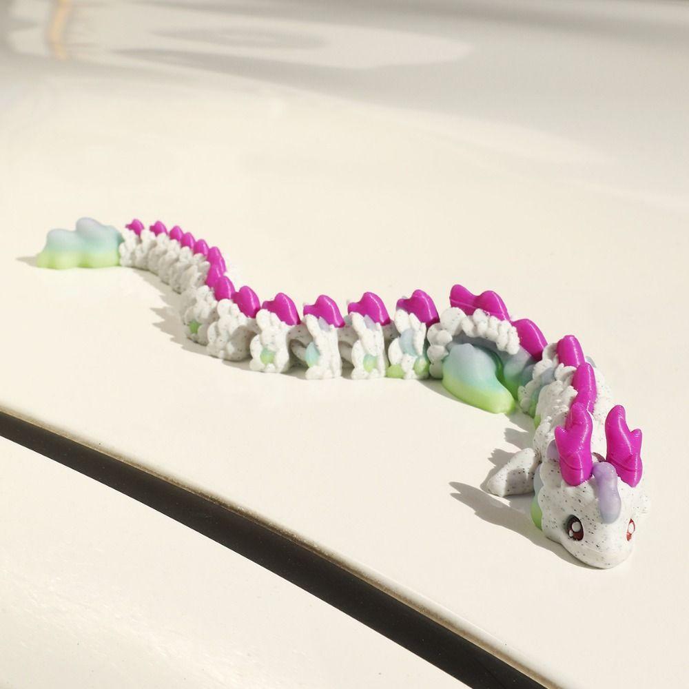 Bewegliches Gelenk Drachenmodell Spielzeug Langhaariger Drache Actionfigur 3D-gedruckter Drache Mikrolandschaft