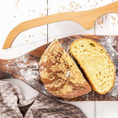 Wooden Bread Knife Saw 40cm for Baguette Slicing with Serrated Blade Ergonomic Handle for Kitchen Fruit and Cucumber Cutting
