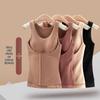 Women's Slimming Sleeveless Warm Vest with Velvet and Chest Pads for Autumn/Winter