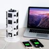 Régua de Energia Vertical Múltiplo Protetor contra Surtos Tomada de Extensão Comutada Individualmente Tomada USB Estação de Carregamento Cabo de 2m