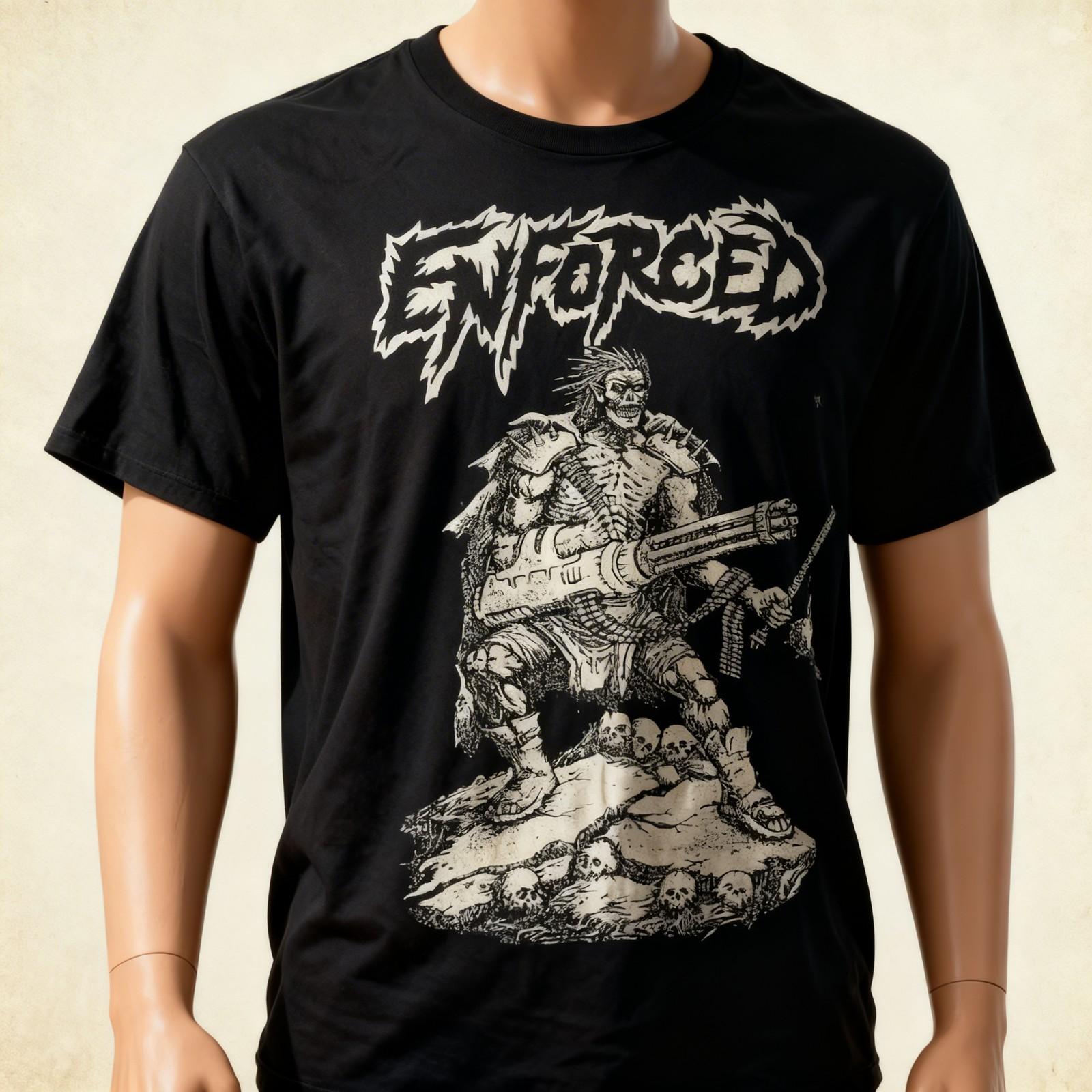 Vtg Enforced Band Album Music Heavy Cotton Black T Shirt For Men XXL