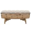 VidaXL Storage Bench Solid Wood and Fabric 103 X 51 X 44 Cm
