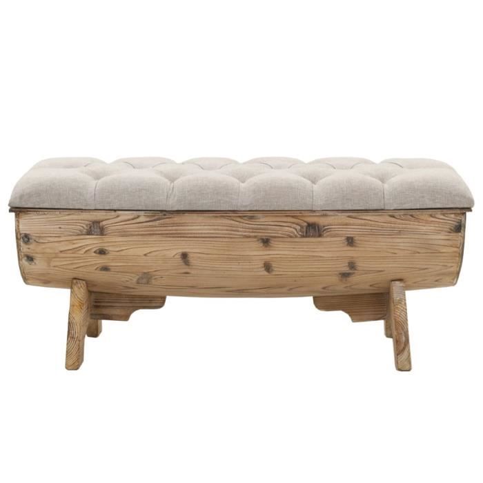 VidaXL Storage Bench Solid Wood and Fabric 103 X 51 X 44 Cm