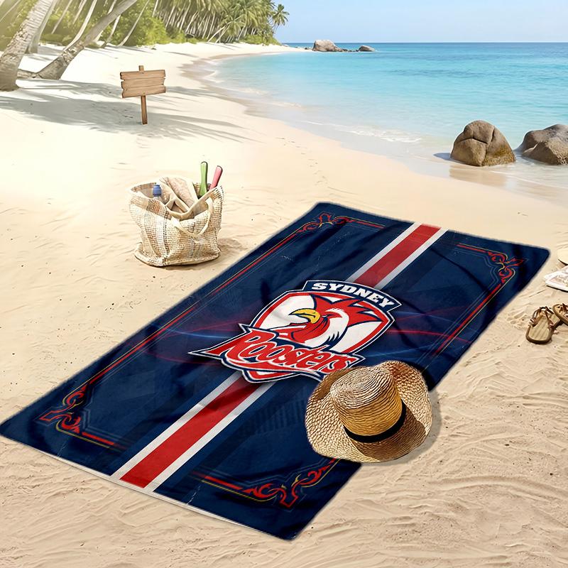 Serviette de plage Sydney Roosters Imprimée Douce Portable Rapide ?Serviette sèche pour piscine, vacances d'été, sport en plein air