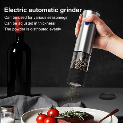 Elektrisches Salz- und Pfeffermühlen-Set mit LED-Licht, einstellbarer Mahlgrad, Salzmühle, wiederaufladbare Pfeffermühle für BBQ, Camping