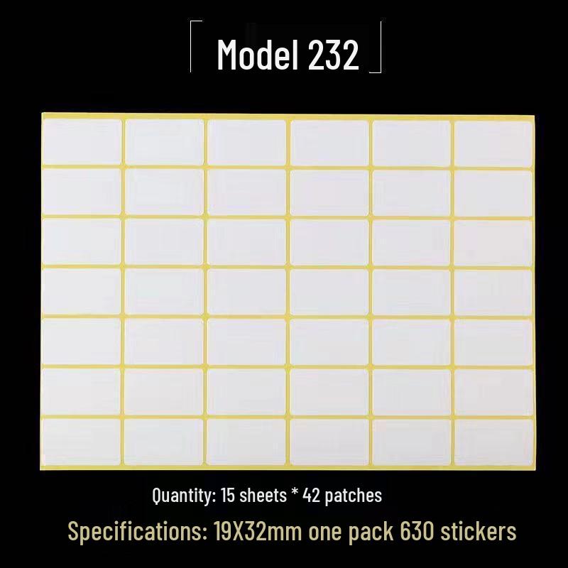 A5 Self-Adhesive Blank Label Stickers for Printing and Handwriting - White Name and Number Stickers