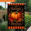 2D Flat - 2D Flat Printing Garden Flag 1pc, Autumn Pumpkin Leaves Blessings Durable Single-Sided Print Yard Flag, Garden & Home Holiday Decoration, 29