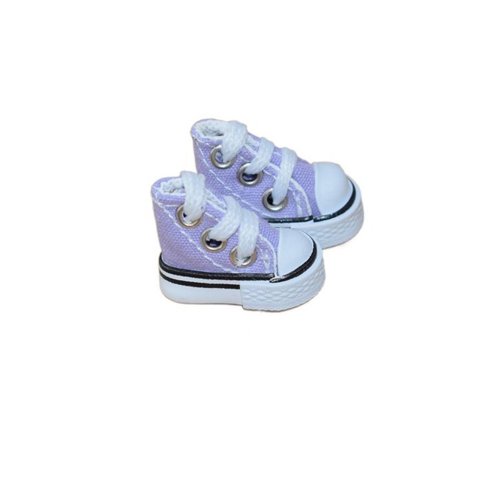 Fashion Cute 3.5CM Doll Shoes Mini Solid Colored 1/8 Bjd Canvas Shoes Doll Dress Up Accessories