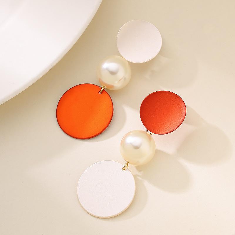 

European and American fashion simple holiday style asymmetrical geometric long earrings light luxury temperament high sense earrings women