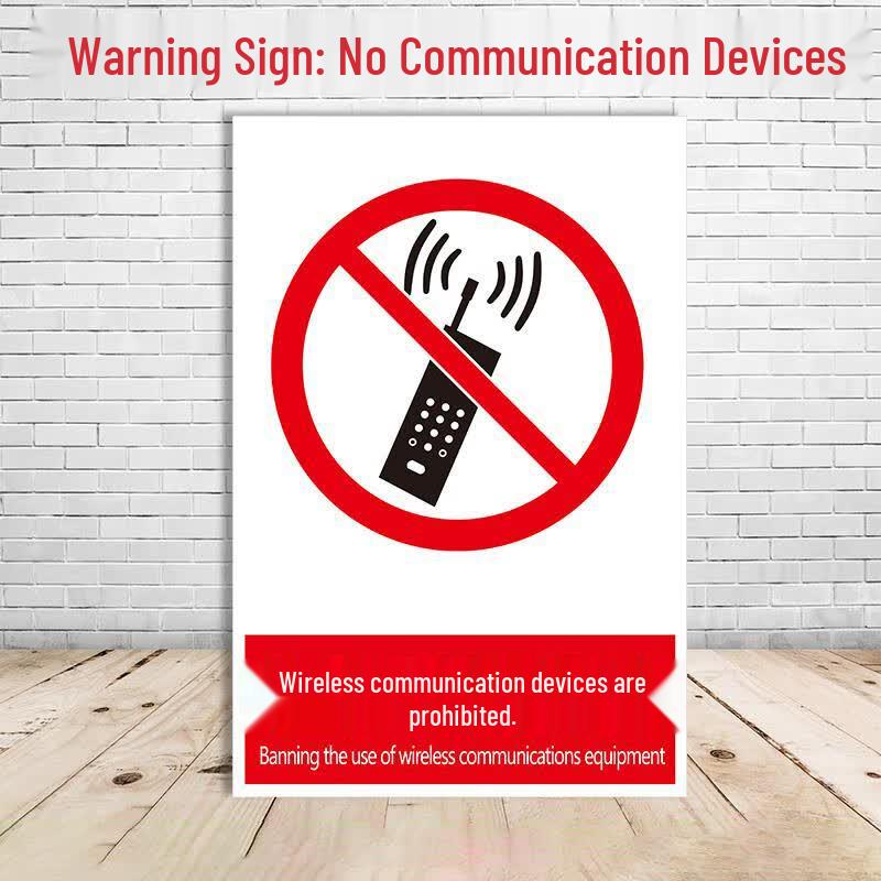 Aluminum Wireless Communication Prohibited Sign