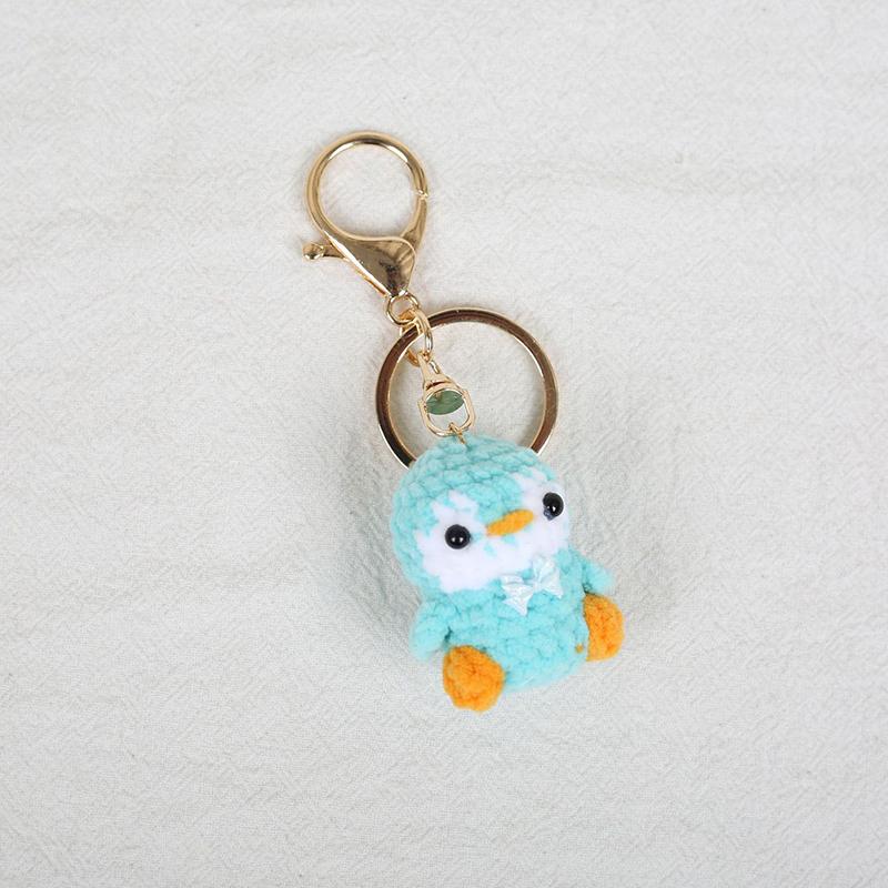 Cartoon Penguin Doll Crochet Keychain Handmake Knitted Mini Penguin Keychain For Car Keys Pendant Cute Animal Doll Keyring Gifts