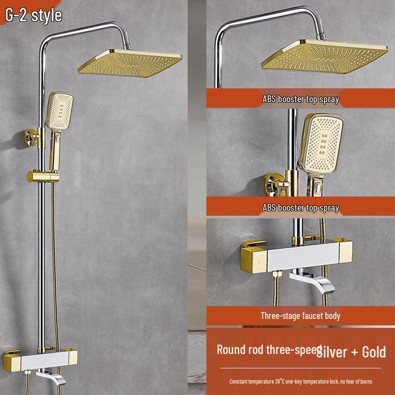Thermostatic Shower Set with One-Touch Temp Lock & Boost Shower Head