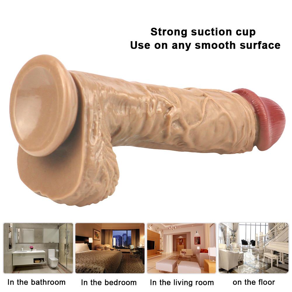 Brauner G-Punkt-Dildo für Frauen, weiches Material, starke Vagina, Masturbationstasse, realistischer Dildo, Sexspielzeug für Frauen, Spielzeug für Erwachsene