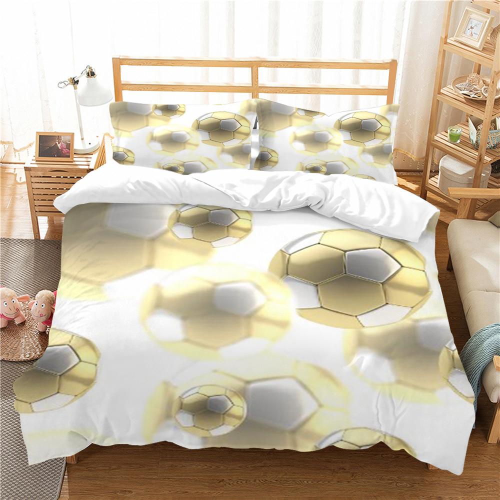 Bedding Set Cover Modern Bedspread Bed Quilt Cover Set 3D Football Print Home Bedroom Warm Children Pillowcase Microfiber