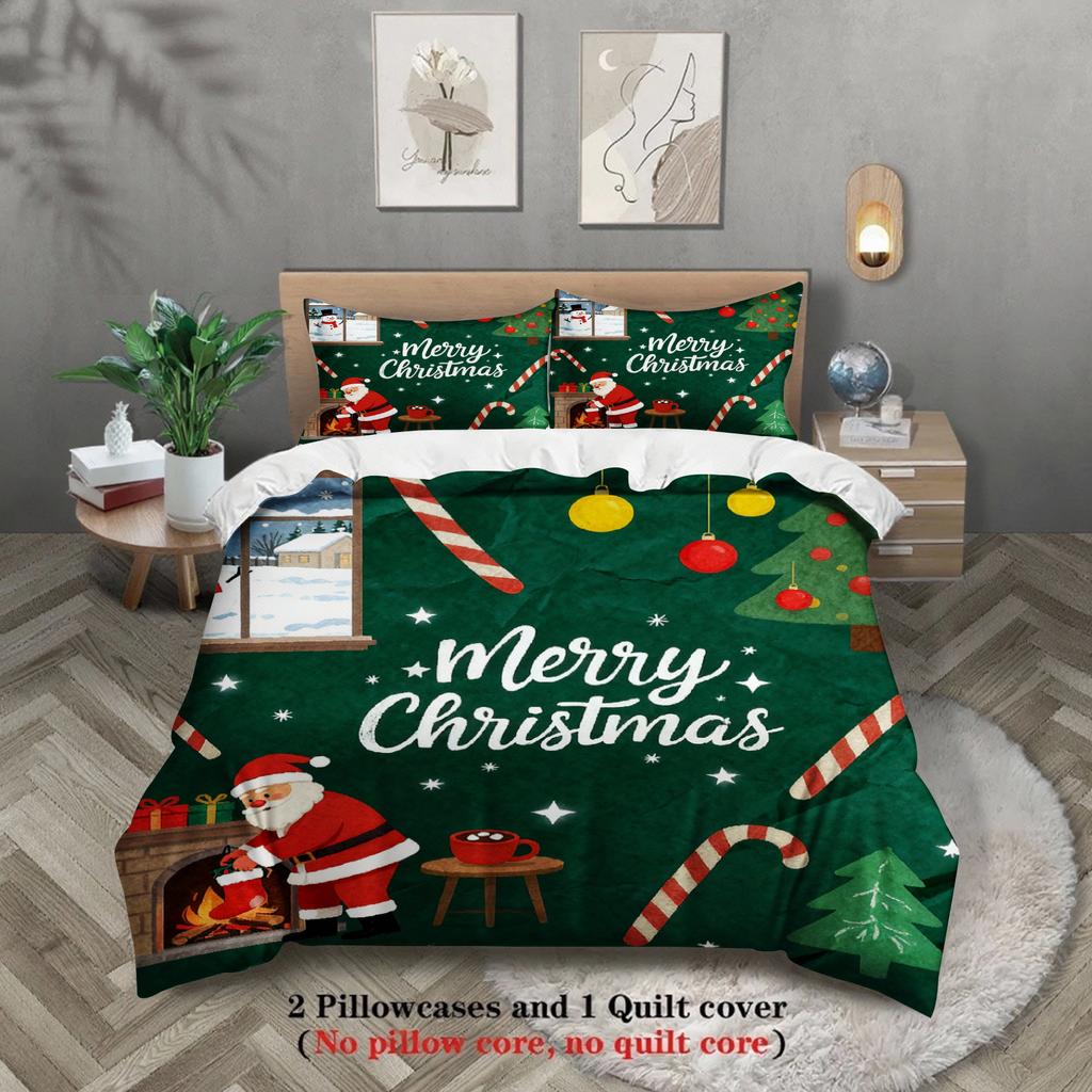 Comforter Christmas Bedding Set 3D Printed Soft Single Twin Size Home Decor Birthday Gift For Kids Christmas Gift Bedroom