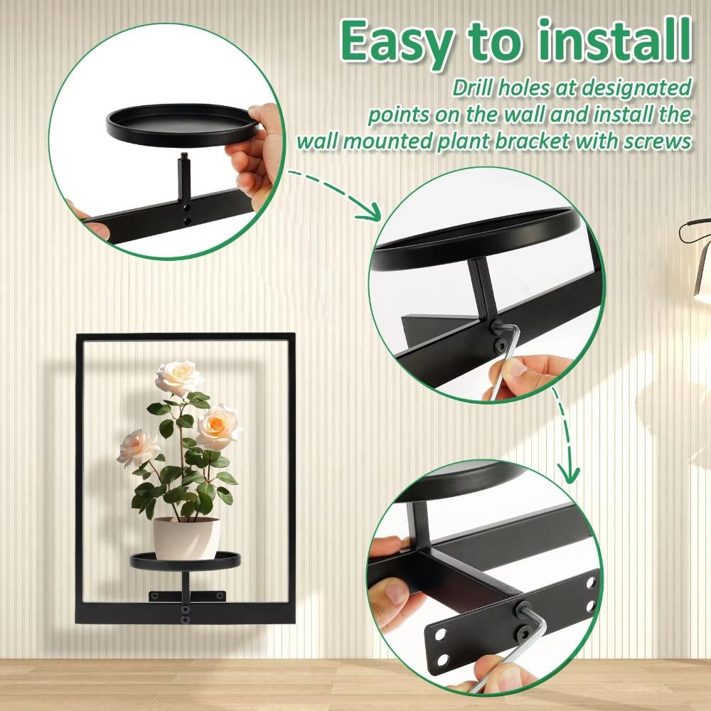 Black Picture Frame Wall Plant Holder Stylish Display Stands  Outdoor