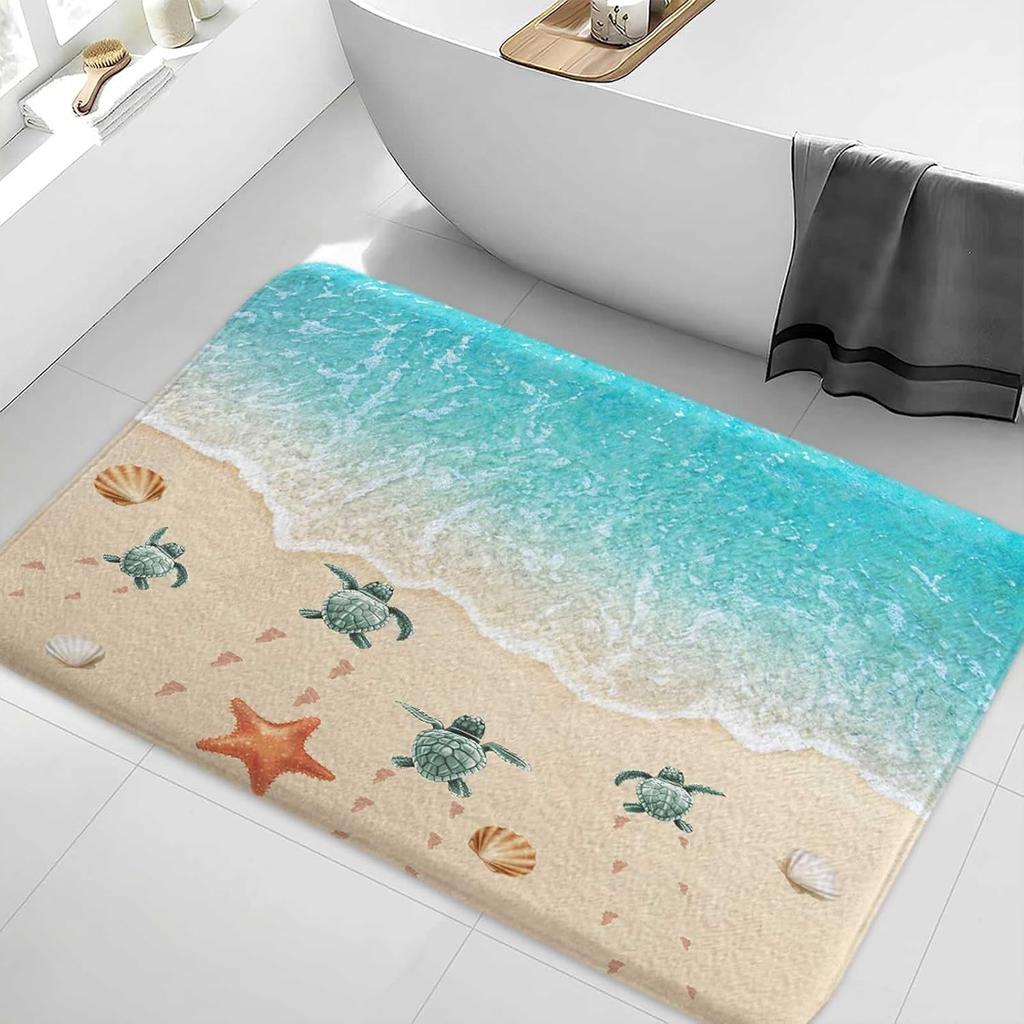 Schildkröte Seestern Strand Türkis Eingang Fußmatte Heimdeko Küche Flur Balkon Teppiche Badezimmer Anti-Rutsch-Fußmatte Schlafzimmer Matte