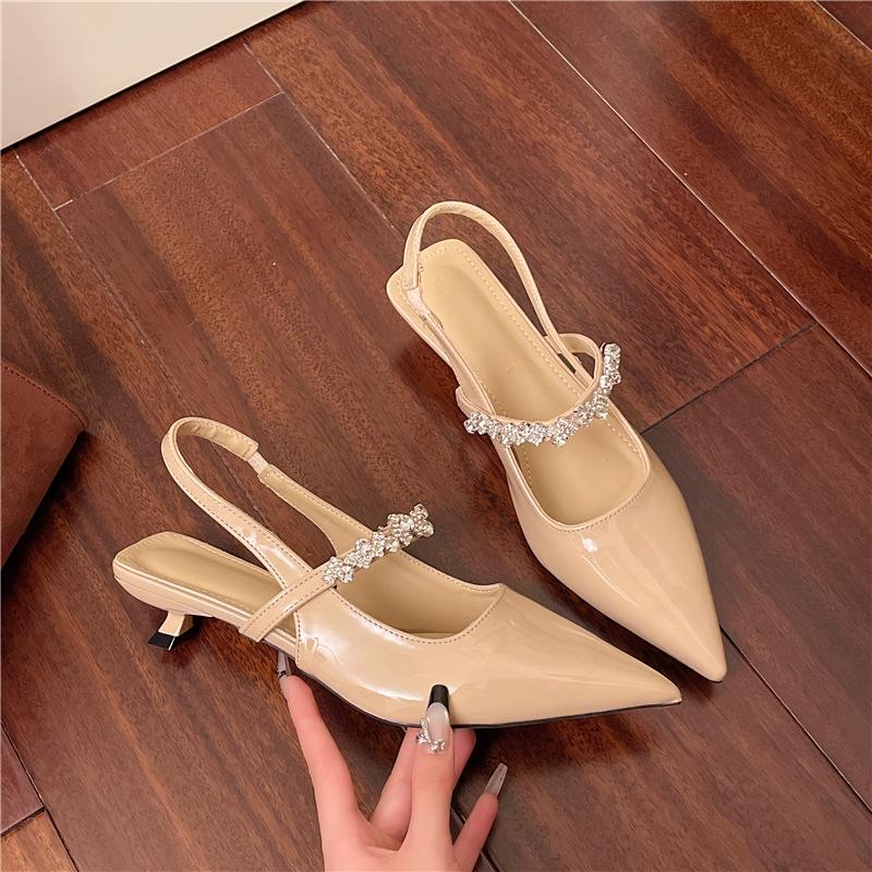 Spring New Pointed Head Thin Heel High Heel Temperament Thin French Fashion Sexy Beauty Absolutely Bag Head with Women's Shoes