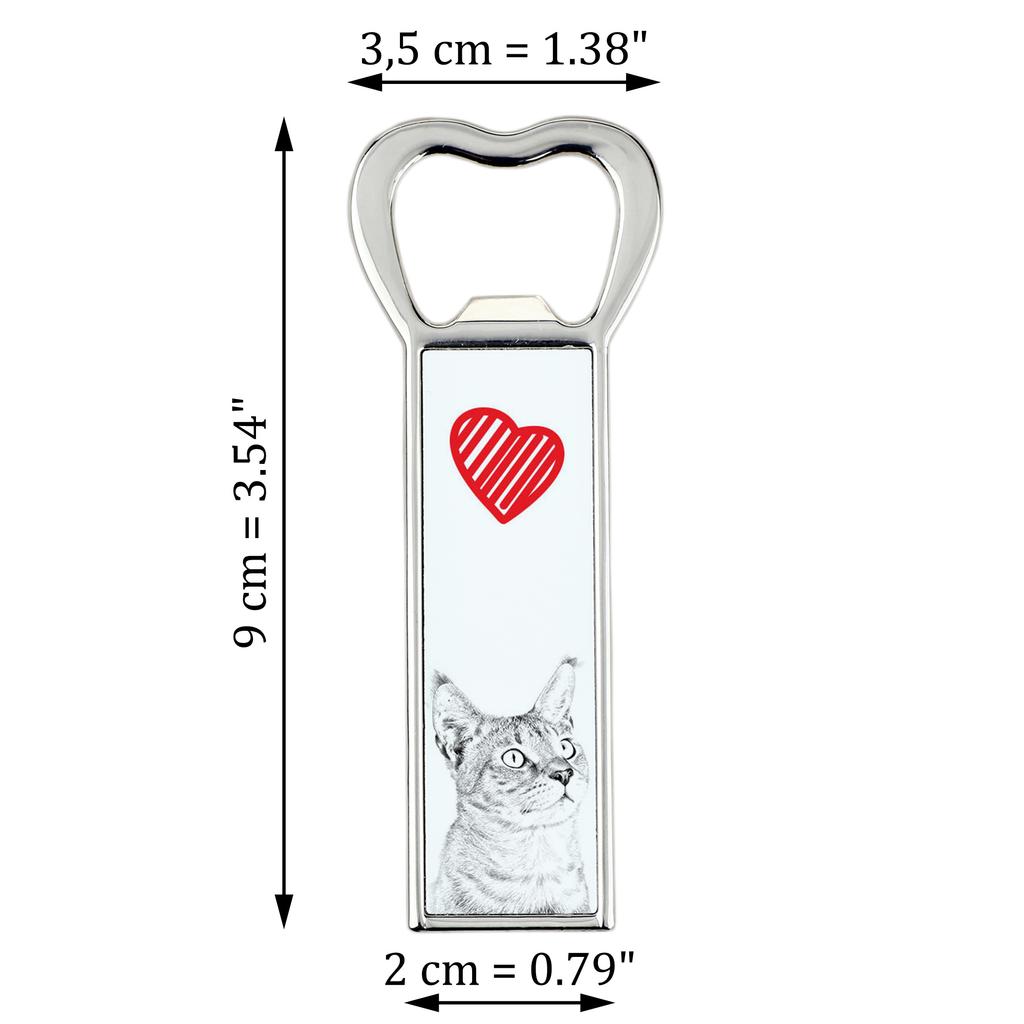 Chausie – Bottle opener with a cat, personalized fridge opener | Art-Dog