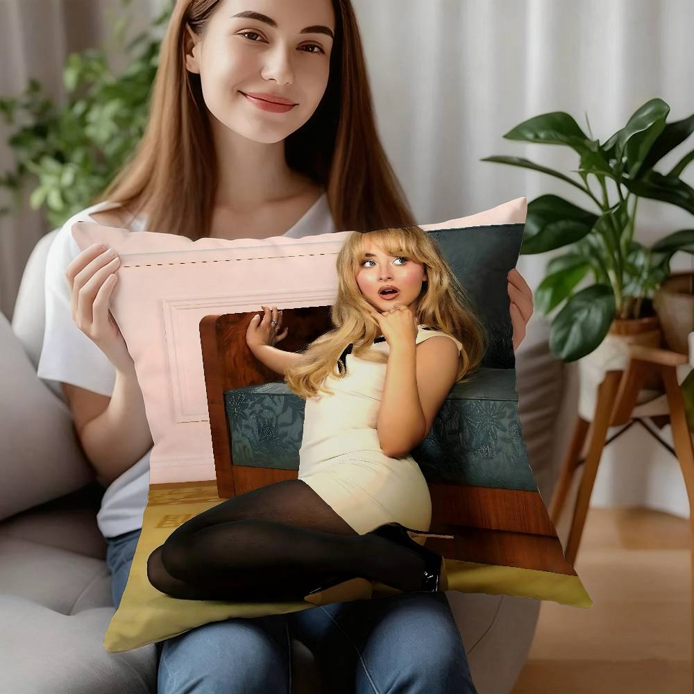 ГОРЯЧИЙ-Певица S-Сабрина КарпентерS Наволочка Короткий Плюш Диван Декоративный Подарок Дом Двусторонняя Печать Подушка 12x12Inch