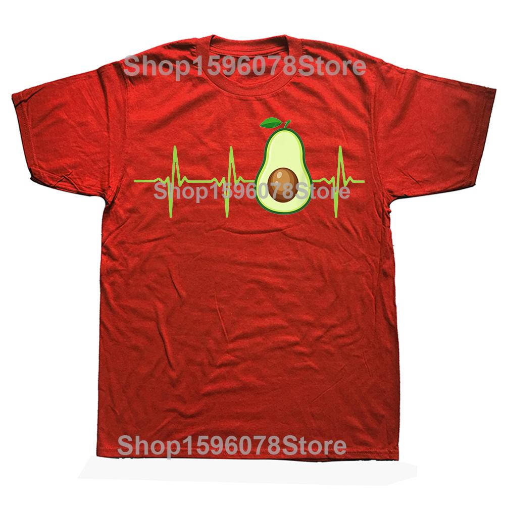 Funny Avocado Heartbeat Vegan Graphic 100 Cotton Tshirts Men Womens Fashion Casual Tshirt Loose Oversized Streetwear T Shirt S