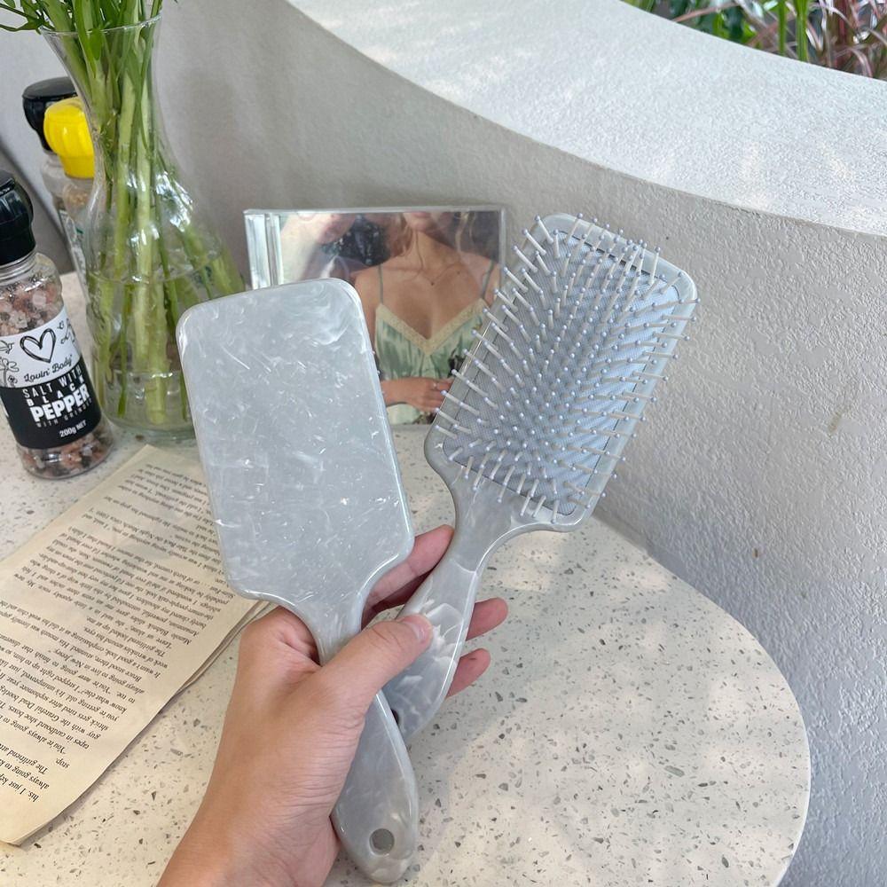 

Anti Static Air Cushion Comb Square Hair Brush With Durable Abs Handle Makeup Tool розовый