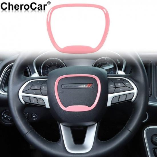 

Pink Steering Wheel Trim Ring Cover for 15-21 Dodge Challenger Charger Durango