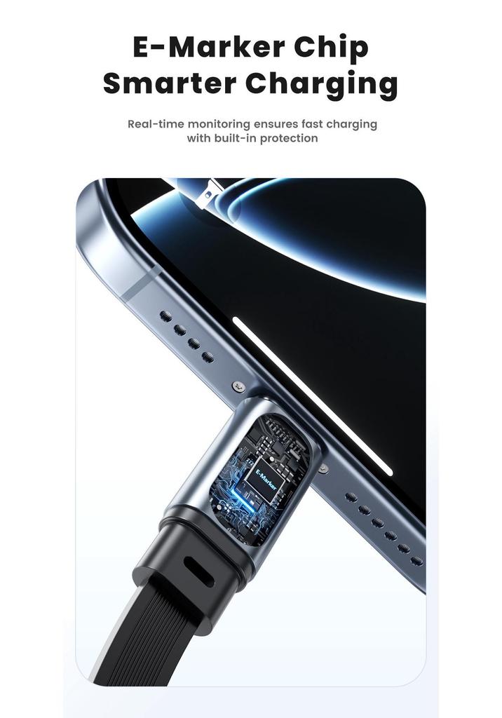 Toocki 100W Retractable Fast Charging Cable for Apple MacBook and iPad
