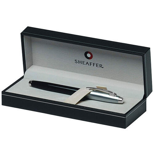 Sheaffer 100 Brushed Chrome Cap/Black Trim Medium Fountain Pen