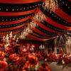 Red Milk Silk Wedding Ceiling Drape for Outdoor Decoration