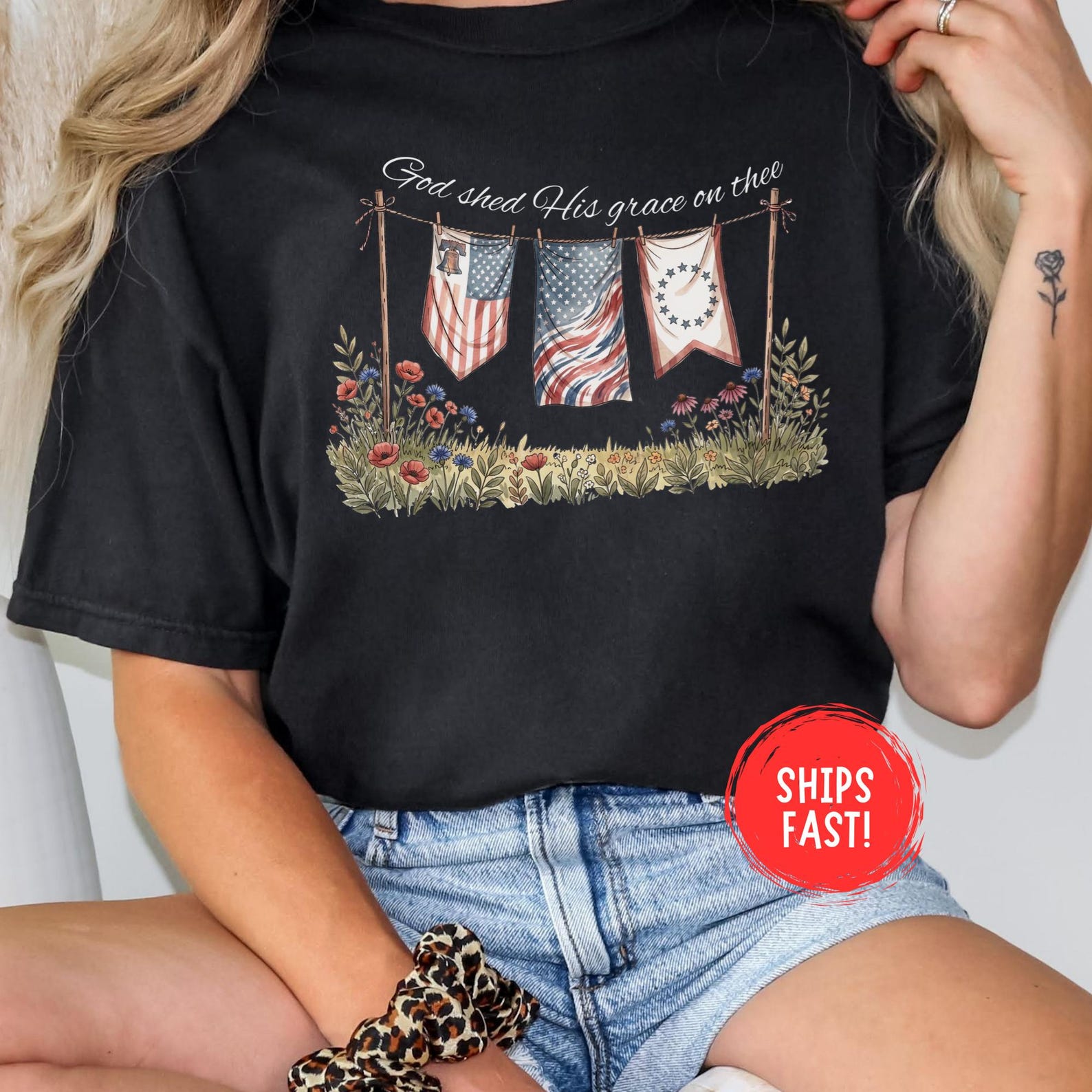 God Shed His Grace On The USA Shirt Anniversary 1776-2026 USA 250th Patriotic Faith America Tee Independence Day 4th July Comfort Colors 2XL