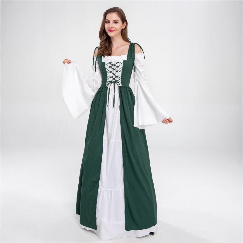 Kolekcja Halloween Średniowieczny Vintage Styl Dworski Słodki Patchwork Wiktoriańska Suknia Kostium