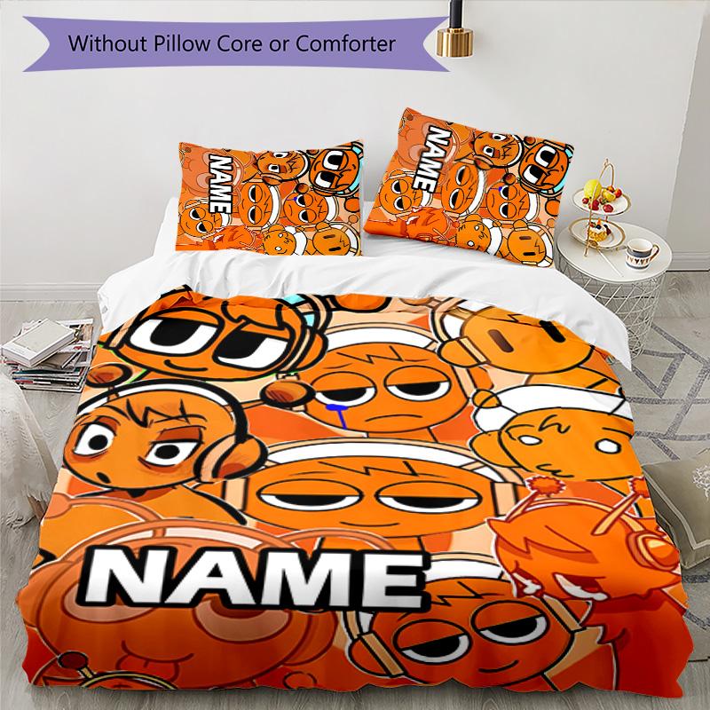 3pcs SPRUNKI3 Cover Set - Personalized Name, HD Printed Bedding with 1 Cover and 2 Pillowcases - Perfect for Home Decor, Easy Care