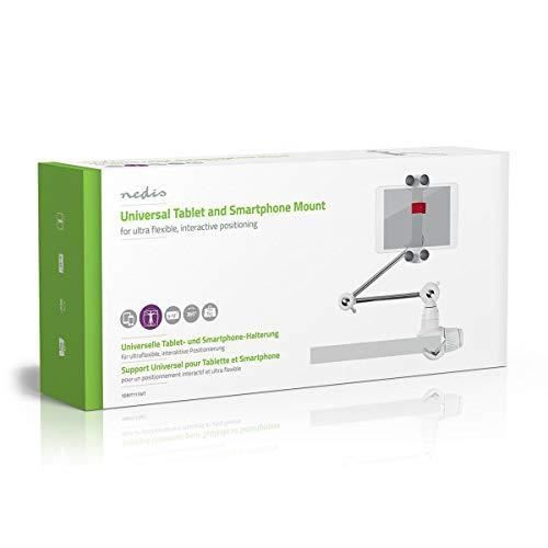 NEDIS TDMT111WT Support pour Tablette et Smartphone avec Bras Pliable Diamètre de l'écran 4-12" Interactif Entièrement Mobile à 360°