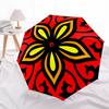 1pc Red Floral Pattern Automatic Folding Umbrella, Portable Collapsible Design, 8-Rib Iron Frame, Outdoor Accessory Yy250905078