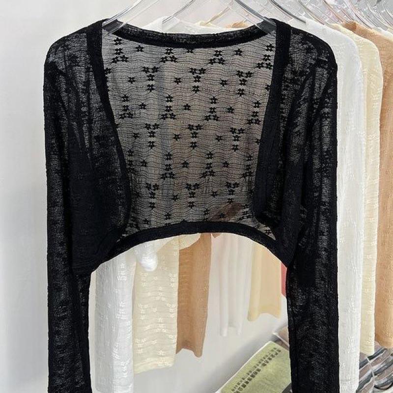 Lace Bolero Top & Cami Dress with Sheer Sun Shawl