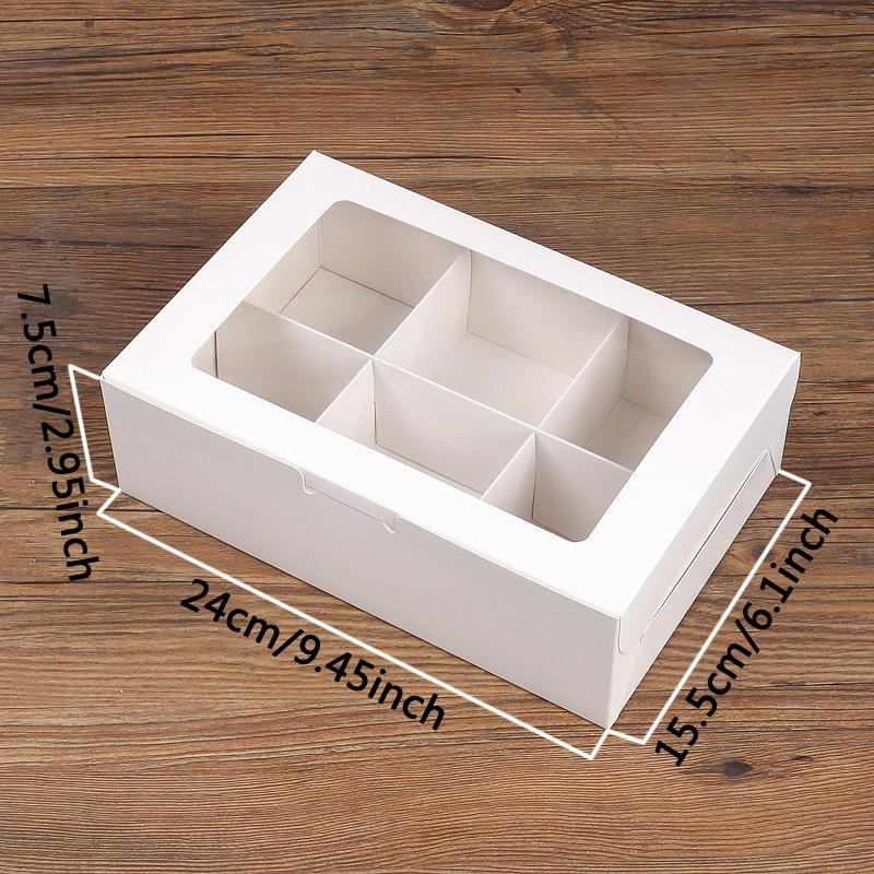 WTEMPO Foldable Clear Window White Paper Gift Boxes Multi-cavities DIY Flowers Soaps Small Presents Packaging Boxes Perfect for Birthday Wedding