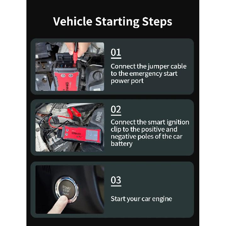 GOOLOO 4000A 12V Charger External Battery Booster 24000mah Car Jump Starter Car Battery PD100W Fast Charging Portable Power Bank