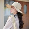 Summer Big Eaves Sunshade Straw Hat Korean Version Face Covering Seaside Vacation Sun Hat Foldable Temperament Spring and Summer Sunscreen Hat Women