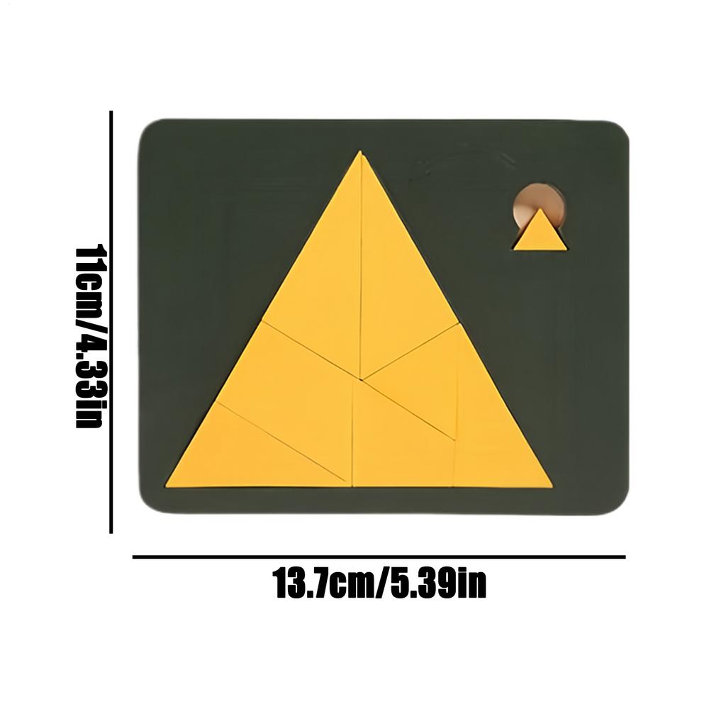 Irregular Shape Triangle Puzzle Colorful Logic Training Wooden Block Puzzle Montessori Three-Dimensional Geometric Puzzles