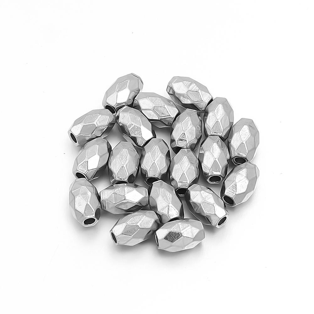 10pcs/lot Stainless Steel Spacer Beads Faceted Loose Corner Beads For DIY Handmade Bracelet Necklace Jewelry Making Accessories