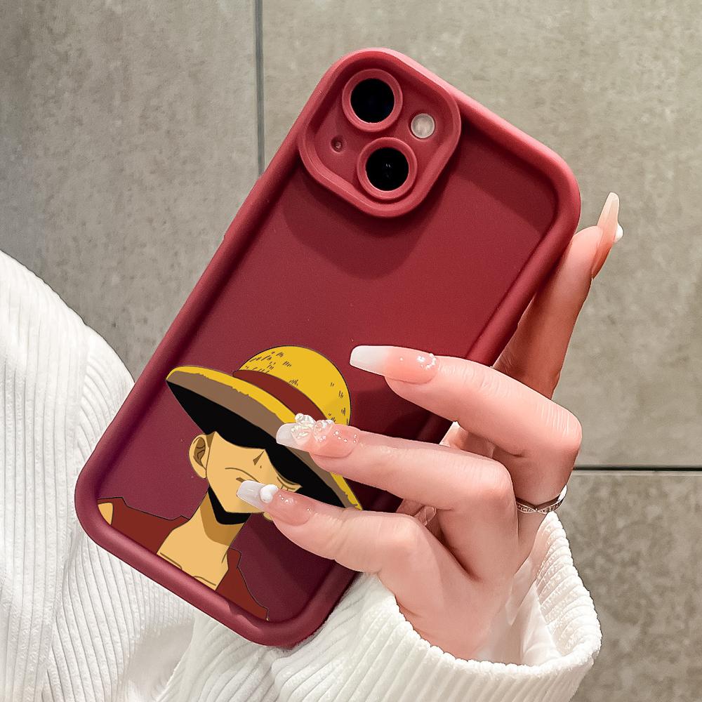 Soft Silicone Square Ladders Cartoon Pattern Full Cover Camera Protection Shockproof Case for iPhone Infinix Tecno Vivo