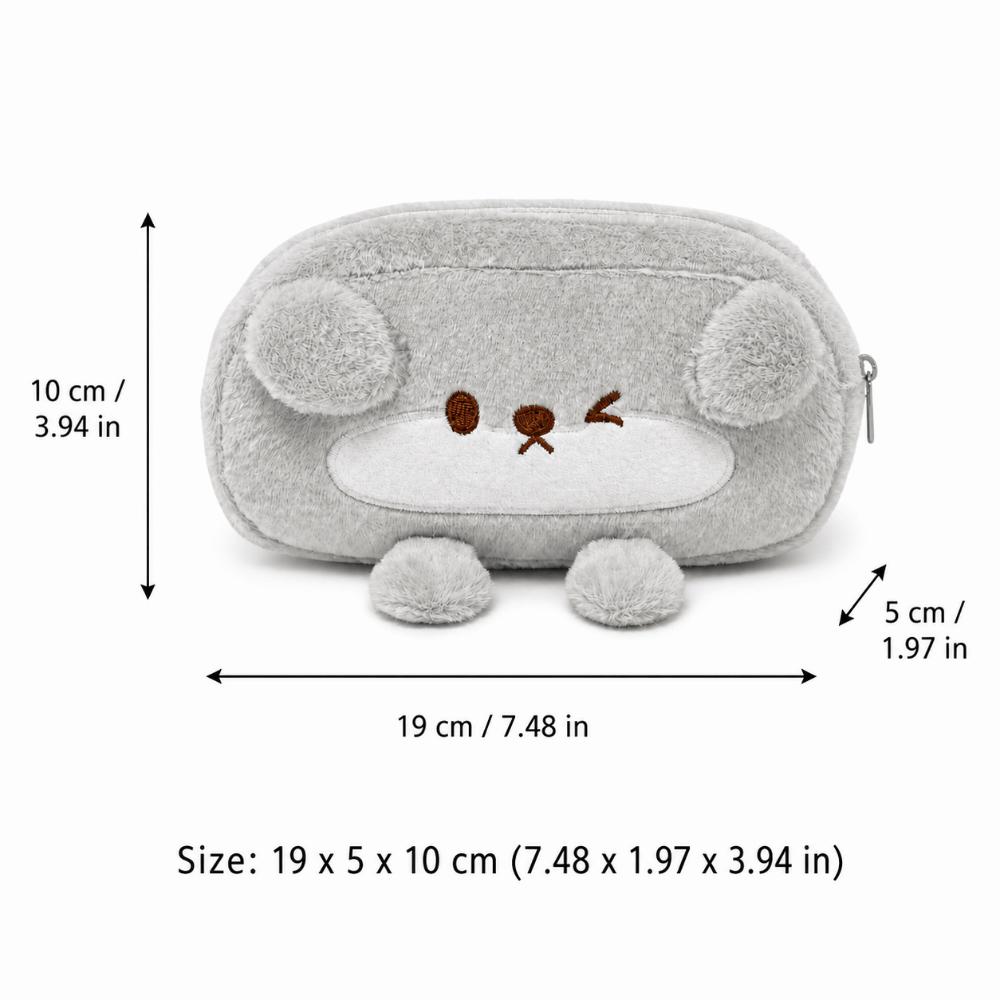 Otter Shape Pen Bag Plush Stationery Bag Portable Pencil Case  School Supplies