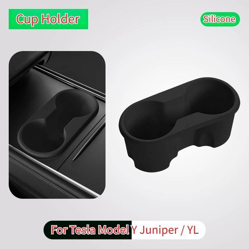 Silicone Central Control Cup Holder for Tesla Model Y Juniper / YL 2025 Beverage Storage Rack Interior Accessories Storage Case