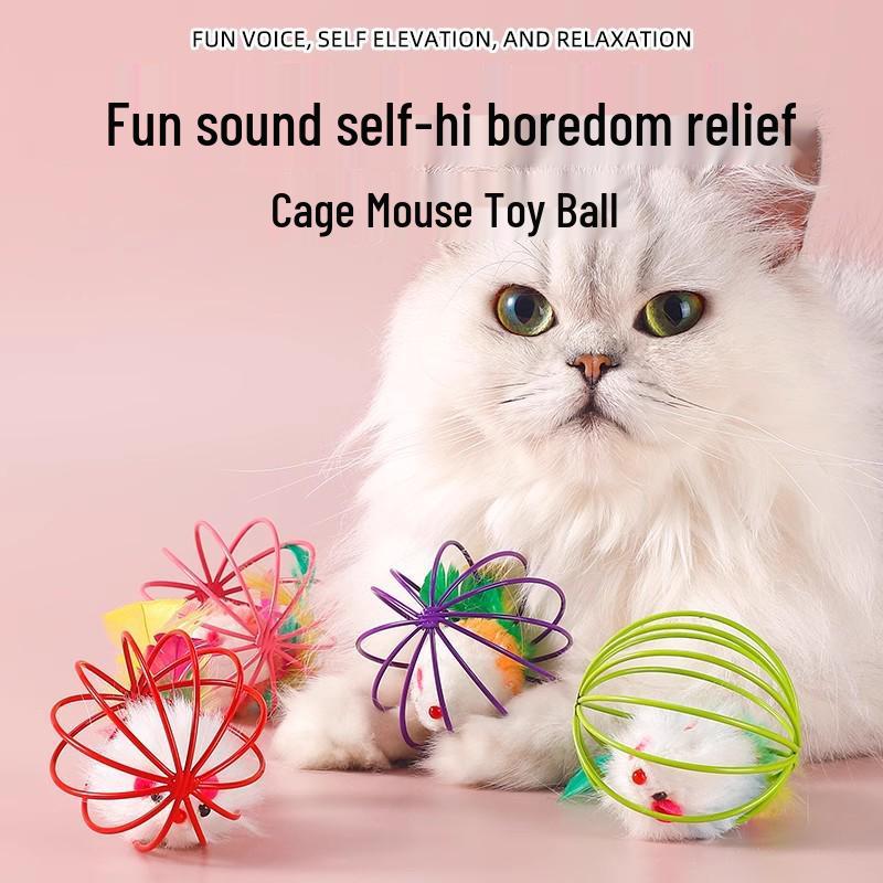 Kitten Interactive Toy: Teaser Stick & Mouse Self-Entertainment Ball
