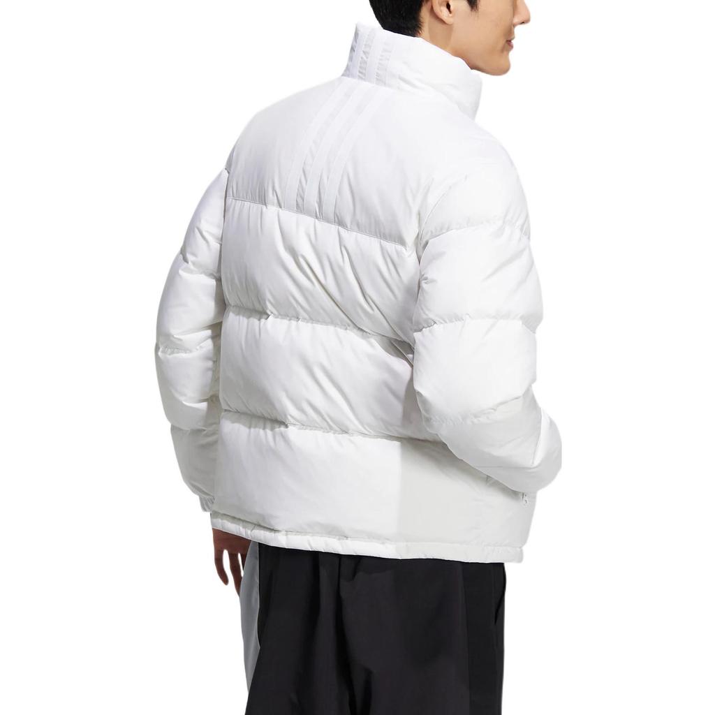 Adidas Neo Logo Print Stand Collar Zip-Up Long Sleeve Down Jacket Unisex Outerwear White HM6174