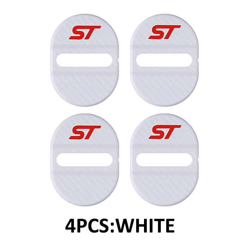 PCKF8 4pcs Car Door Protection Lock Cover Carbon Fiber Patterned For Ford Focus mk2 mk3 mk4 Fiesta Kuga Ghia ST Shelby Ranger