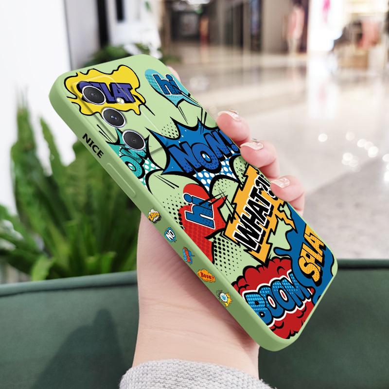 

Explosive Script Phone Case For Samsung Galaxy A54 A34 A24 A14 A55 A35 A25 A15 A05 A05S A04 A04S A04E 4G 5G Cover Samsung A04E світло-зелений колір