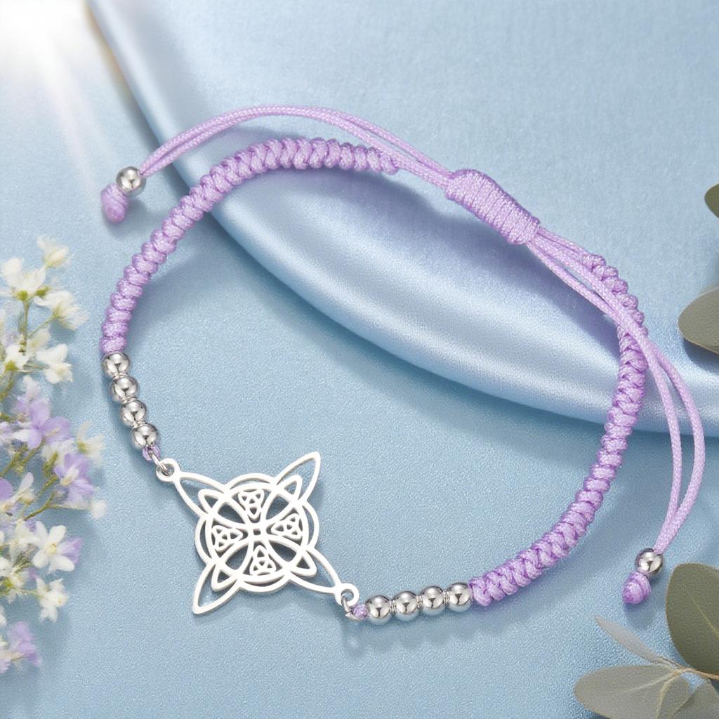 Dawapara Keltský Triquetra Uzel Trojice Náramek Wicca Symbol Nerezová Ocel Irský Dárek Amulet Štěstí Šperk