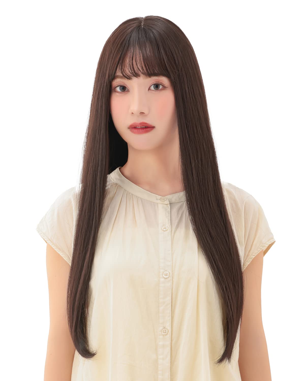 

AQUADOLL MBK Matte Black Long Full One Size Fits wg331MBK Wig, Straight, Wig, Black/Blonde, Pudding, All,